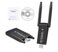 Adaptateur WiFi pour PC de bureau, adaptateur WiFi pour PC - Antennes doubles de 1300 Mbps Dongle sans fil USB,Émetteur-récepteur du récepteur réseau de taille de voyage pour ordinateur portable PC de