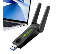 Adaptateur WiFi USB à gain élevé - Dongle sans fil double bande, carte réseau 1300Mbps pour ordinateur portable, bureau, PC | Récepteur WiFi fiable pour maison, bureau, jeux et streaming