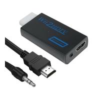 Adaptateur Wii HDMI, Adaptateur Peritel HDMI avec Câble HDMI de 1 m et Câble Audio 3,5 mm de 1 m, Convertisseur 1080p Compatible avec Tous les Modes d'Affichage pour Console Wii, Projecteur, TV