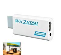 Adaptateur Wii HDMI, Convertisseur Wii HDMI 1080p, Convertisseur Audio Vidéo Full HD avec Sortie Jack 3,5 mm, Support NTSC 480i 480p PAL 576i, Sans Alimentation Externe pour TV Moniteur Projecteur