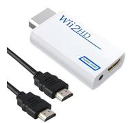 Adaptateur WII to HDMI 1080P/720P Full HD, WII Adaptateur HDMI Convertisseur avec Sortie Audio 3,5 mm avec Câble 1,5 M, pour TV Modernes Moniteur Projecteur, Plug and Play, Blanc