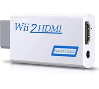 Adaptateur Wii vers Hdmi,720/1080P HD Convertisseur Adaptateur avec Port Hdmi et Sortie Audio 3,5 mm pour écran Wii, vidéoprojecteur, téléviseur