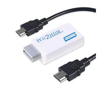 Adaptateur Wii vers HDMI, adaptateur 1080p/720p pour Nintendo Wii avec câble HDMI de 1,5 m, prend en charge tous les modes d'affichage, comprend une prise de sortie audio de 3,5 mm compatible avec