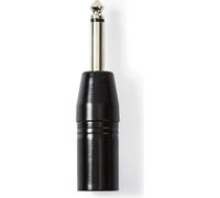 Adaptateur XLR | XLR 3 broches mâle | 6,35 mm mâle | Nickelé | Droit | Métal | Noir | 1 pc. | Sachet en plastique