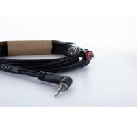 Adaptateur Y Cordial 14858 Jack / Cinch-RCA audio [1x Jack mâle 3.5 mm - 2x Cinch-RCA mâle] 1 m noir gaine en PVC, câble jumelé