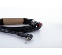 Adaptateur Y Cordial 14861 Jack / Cinch-RCA audio [1x Jack mâle 3.5 mm - 2x Cinch-RCA mâle] 5 m noir gaine en PVC, câble jumelé
