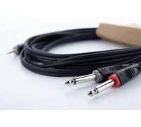 Adaptateur Y Cordial 14863 audio [1x Jack mâle 3.5 mm - 2x XLR mâle 3 pôles] gaine en PVC, câble jumelé