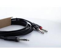 Adaptateur Y Cordial 14879 Jack audio [1x Jack mâle 6,3 mm (stéréo) - 2x Jack mâle 6,3 mm (mono)] 5 m noir gaine en PVC, câble jumelé