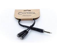 Adaptateur Y Cordial 14886 Jack audio [1x Jack mâle 6,3 mm (stéréo) - 2x Jack femelle 3.5 mm] 0.30 m noir gaine en PVC, câble jumelé