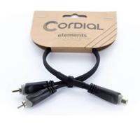 Adaptateur Y Cordial 14888 Jack / Cinch-RCA audio [1x Cinch-RCA femelle - 2x Cinch-RCA mâle] 0.30 m noir gaine en PVC, câble jumelé