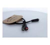 Adaptateur Y Cordial 14889 Jack / Cinch-RCA audio [1x Jack femelle 3.5 mm - 2x Cinch-RCA femelle] 0.30 m noir gaine en PVC, câble