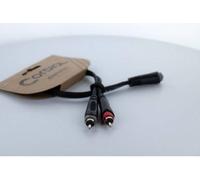 Adaptateur Y Cordial 14889 Jack / Cinch-RCA audio [1x Jack femelle 3.5 mm - 2x Cinch-RCA femelle] 0.30 m noir gaine en PVC, câble jumelé