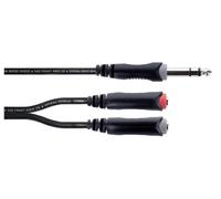 Adaptateur Y Cordial 14890 Jack audio [1x Jack mâle 6,3 mm (stéréo) - 2x Jack femelle 6,3 mm (mono)] 0.30 m noir gaine en PVC