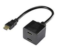 Adaptateur Y HDMI Renkforce RF-4212177 [1x HDMI mâle - 2x HDMI femelle] 20.00 cm noir contacts dorés