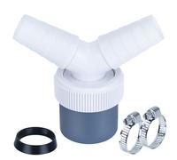 Adaptateur Y Pour Double Evacuation Machine Laver et Tuyau,Double Evacuation Machine Laver Entonnoir Double pour Vaisselle Avec Sortie Tuyau Ø40 mm et Entrée Ø18-24 mm - 2 Collier de Serrage