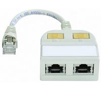 - Répartiteur de réseau - RJ-45 (F) pour RJ-45 (M) - STP - CAT 5e - gris clair