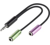 Adaptateur Y SpeaKa Professional SP-7870716 [1x Jack mâle 3.5 mm - 2x Jack femelle 3.5 mm] 10.00 cm noir gaine ultra-douce