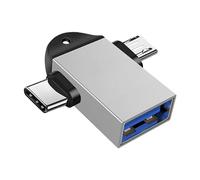 Adaptateurs 2 en 1 USB 3 vers type C et petit USB Easy Plug & Play en aluminium facile à transporter pour le transfert de fichiers OS de type C