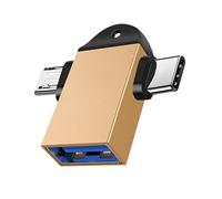 Adaptateurs 2 en 1 USB 3 vers type C et petit USB Easy Plug & Play en aluminium facile à transporter pour le transfert de fichiers OS de type C