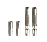 Adaptateurs à tige hexagonale à douille, 4 pièces en acier magnétique conversions en forets de 25 mm et 50 mm, forets de 1/4" à 4 mm