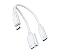 Adaptateurs de chargeurs de type C 2 ports 3,5 mm pour casque PD60 W à charge rapide en alliage d'aluminium boîtier Hi-Fi son accessoire mobile deux prises casque câble de charge