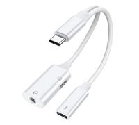 Adaptateurs de chargeurs de type C 2 ports 3,5 mm pour casque PD60 W à charge rapide en alliage d'aluminium boîtier Hi-Fi son accessoire mobile deux prises casque câble de charge