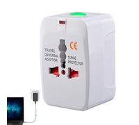Adaptateurs électriques - Adaptateur de voyage avec protection contre les surtensions | Équipement de charge global pour téléphone portable hôtel avec compatibilité USA Royaume-Uni Australie Europe