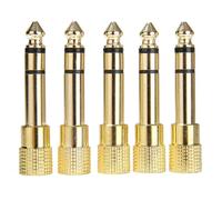 Adaptateurs Jack 6.3 mÃ¢le vers Jack 1/4 femelle, 5 piÃ¨ces, 3.5mm 1/8 mÃ¢le vers Jack dorÃ©, accessoires pour microphone Mayitr