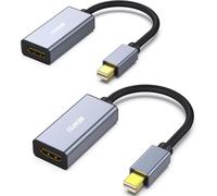 Adaptateurs Mini DisplayPort vers HDMI [4K@30Hz, Coque en Aluminium, Nylon tressé] Compatible avec MacBook Air/Pro, Microsoft Surface Pro/Dock, Moniteur, projecteur et Plus-Lot de 2