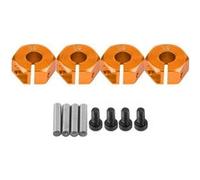 Adaptateurs pour moyeux de roue hexagonaux, 12 mm universels pour voitures RC HSP Sakura à l’échelle 1/10 (4 pièces) (5 mm - orange)