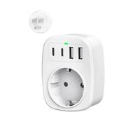 Adaptateurs Secteur USA, Adaptateur de Voyage France vers États-Unis avec USB-C, Travel Adapter 5 en 1 de Type B pour Amérique,Thaïlande, Canada, Vietnam et Mexique