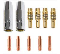 Adapté au MIG MB15AK 11 PCS 2 Buse gas conique, 5 Tube de contact M6 0,8mm, 4 Supports tube de contact, 15AK Torch Accessoire, MIG Soudeur Consommable Accessoire