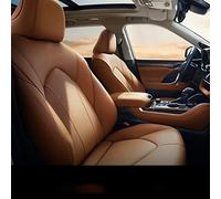 Adapté Aux Besoins du Client pour Le Siège De Voiture pour Toyota pour Highlander Montagnard Couvre Style Plein Contour Cuir Ensembles Housses Siège Voiture(Brown Leather,7 Seats)