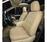 Adapté Aux Besoins du Client pour Le Siège De Voiture pour Toyota pour Highlander Montagnard Couvre Style Plein Contour Cuir Ensembles Housses Siège Voiture(Beige Leather,7 Seats)