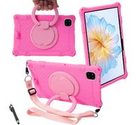 Adapté Aux Enfants Coque Pour Headwolf Fpad7/Iplay 60 Mini/60 Mini Pro/60 Mini Turbo, Housse Étui De Protecteur Antichoc Silicone Pochette Avec Bandoulière Et Stylet - Rose