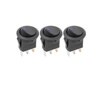 Adapté pour voiture 12V LED interrupteur de bateau avec interrupteur à bascule lumière commande marche/arrêt SPST 3 broches 2 positions Auto 1/3/12 pièces Ignition Starter pour Voiture(3pcs blue)