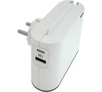 Adapter 2P 2 Sockets/Side Power Supply Usb Ports Type A And C Power Strip White/Dark Grey