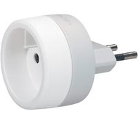 Adapter 4x4.8 2P France Plastic, Allows Connection Of A 4.8mm Plug To A 2P Ø4mm Socket, With Child Protection Clips, White And Grey
