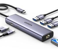 Adapter 6W1 Ugreen Cm512 Usb-C Do 3X Usb A 3.0, Hdmi, Rj45, Pd Converter