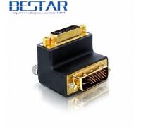 Adapter Adaptateur numérique DVI 24 + 5 d à angle droit à 90 degrés, Extension mâle-femelle pour moniteur LCD HDTV
