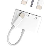 Adapter Dual Usb C Jack 3.5mm Connector Headphone Charger For Iphone 16 15 Audio Earphone Jack For Apple Compatible With Samsung For Apple For Ipad Pro Splitter Aux Dac Car Type C Cable