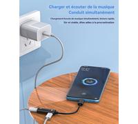 Adapter Dual Usb C Jack Headphone 2 In 1 For Iphone 16 15 Pro Max Compatible With Galaxy S24 Splitter Audio Type C Charger Cable For Apple Earphone Connector For Ipad Android Phone