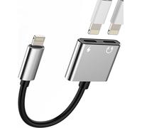 Adapter For Lightning Headphone Jack (2 In 1) For Iphone 14 Pro Charger Aux Audio Cable For Apple Mfi Certified Earphone Charge Splitter Dual Cable Adapter For Ipad Headphone Accessories