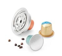 Adapter for reusable coffee pods compatible with De-longhi ENV135, VertuoLine GCA1, BENFUCHEN stainless steel converter stand for VertuoMachine, NES OL coffee brewer, 80 ml