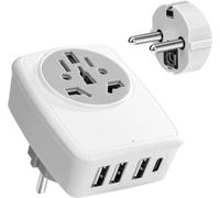 Adapter UK American to France Universal Travel Socket Adapter with 3 USB and 1 Type-C for UK USA Europe Mexico Thailand Type E/F
