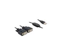 Adapter USB 2.0 > 2 x Seriell - Câble USB / série - USB (M) pour DB-9 (M) - 1.4 m - vis moletées