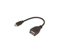 Adapter USB 2.0 Female to micro USB Male, Black - Adaptateur USB - Micro-USB de type B (M) pour USB (F)