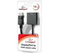 Adapter wideo Cablexpert | 19-pinowe HDMI typu A | żeńskie | 20-pinowe DisplayPort | męskie | czarne | 0,1 m