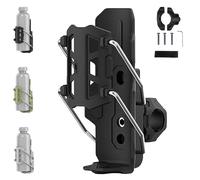 Adaptive Cycling Bottle Holder, Mountain Bike Water Bottle Holder, 360 Degree Rotatable Motorcycle Water Bottle Holder, for Diameter 2'' - 3'' Cup, Adjustable Automatic Clamping Mechanisms (Black)