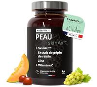 AdaptivLAB SkinAx Peau, Vitamine C, Zinc et Pépins de Raisin | Complément Alimentaire adulte; vitamine C, zinc et extrait de pépins de raisin aident les impacts du Stress